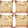 Christian Scripture Burlap Throw Pillow