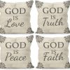 Farmhouse Spiritual Linen Throw Pillow Covers