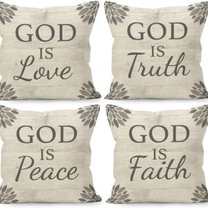 Farmhouse Spiritual Linen Throw Pillow Covers