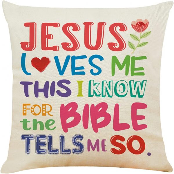 Kids Bible Verse Throw Pillow Cover